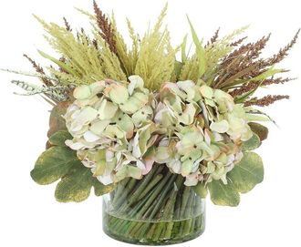 Creative Displays Inc. Handmade Fall Candleholder With Pinecones & Hydrangeas