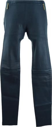 Pucci Leren broek met rits - Blauw