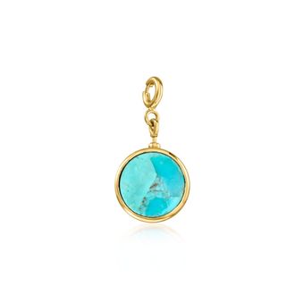 Ross-Simons Turquoise and Lapis Reversible Charm in 18kt Gold Over Sterling