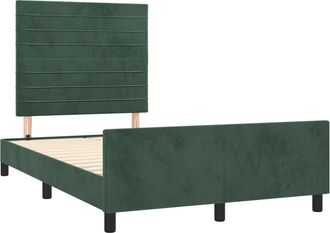 vidaXL Vidaxl - Estructura Cama Sin Colch&oacute;n Terciopelo Verde Oscuro 120x190cm
