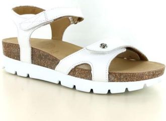 Panama Jack Dames Wedge Witte Leren Plateausandalen - Sulia B1