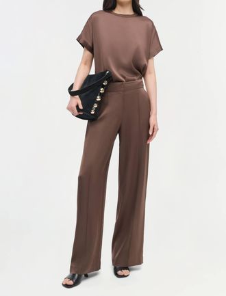 SIMKHAI Kyra Wide Leg Pant In Cocoa