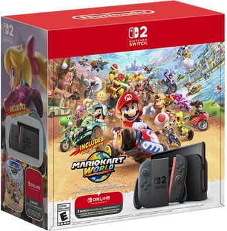 Nintendo Switch 2 and Mario Kart World Bundle with Online