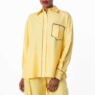 Bally Contrast Piping Relaxed Silk Shirt