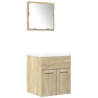 vidaXL Set De Muebles De Ba&ntilde;o 3 Pzas Madera Contrachapada Roble Sonoma Vidaxl
