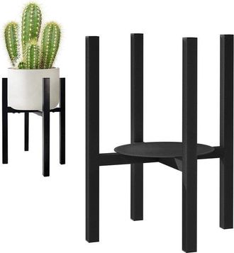 OEM Soporte Para Plantas Ajustable - Soporte De Metal Para Flores - 38 Cm De Alto - Negro