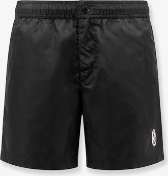 Moncler Boxer mare in nylon con patch logo sul fondo - MONCLER - gender_Man
