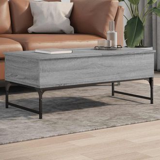 vidaXL Vidaxl - Mesa De Centro Madera Ingenier&iacute;a Metal Gris Sonoma 100x50x40 Cm
