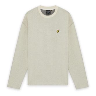 Lyle & Scott Raised Jacquard Crew Neck Sweatshirt - Heren - Tops - Beige - Maat: L