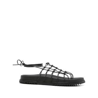 Rick Owens Flat Sandals, female, Black, Size: 8 US Hollywood Web Granola Sandal
