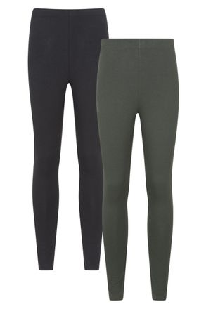 Mountain Warehouse Womens Cotton Blend Leggings Multipack Black Womens Size 10