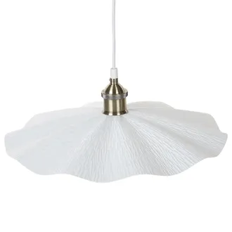 Beliani L&aacute;mpara De Techo De Metal Blanco Lat&oacute;n 127 Cm Bombilla Industrial Comedor Phils