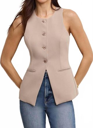 Good American Luxe Suiting Sculpted Vest In Mineral001