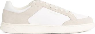 Calvin Klein Low Top Lace Up Mens Trainers White/dark Ecru - Size UK 10.5