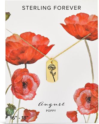 Sterling Forever Birth Flower Pendant
