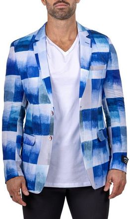 Maceoo Unconstructed Marthyr021 Blue Cotton Patchwork Blazer at Nordstrom, Size 5
