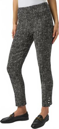 Joseph Ribkoff Abstract Pattern Pull On Straight Leg Pant In Black/off-White