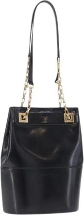 Ferragamo Pre-owned Patent Leather Shoulder Bag - Dames - Vintage Schoudertas - Zwart - ONE Size - Leer - Vintage