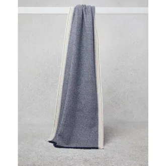 Brunello Cucinelli MenS Blue Wool Striped Scarf