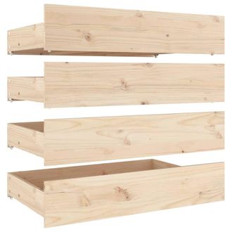 vidaXL Cajones De Cama 4 Unidades Madera Maciza De Pino Vidaxl