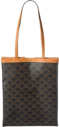 Celine Celine Triomphe Medium Canvas & Leather Tote