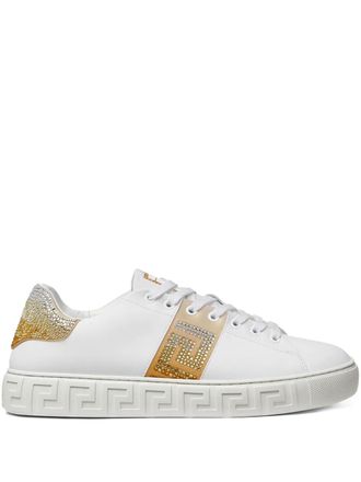 Versace Crystal Greca sneakers - White