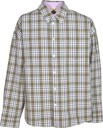 Marni Compact katoenen overhemd met ruit - Heren - Casual Overhemden - Veelkleurig - 2XL - Katoen - Overhemden