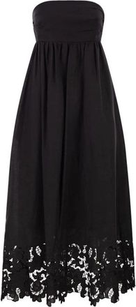 Max Mara Scena Bustier Jurk - Dames - Casual kleedjes - Zwart - S - Katoen - Kleedjes