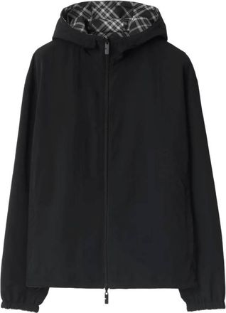 Burberry Reversible Check Hooded Jacket, Size Small
