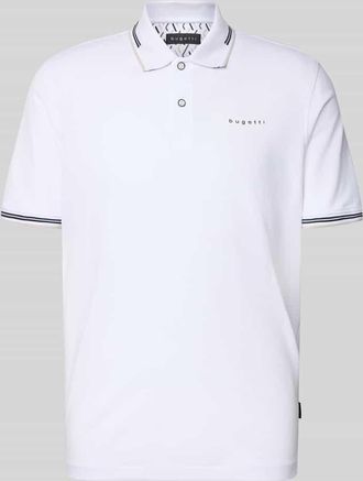 Bugatti Regular Fit Poloshirt mit Logo in Weiss, Gr&ouml;&szlig;e XXXL