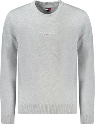 Tommy Hilfiger Grijze Wol Heren Trui - Heren - Ronde hals truien - Grijs - XL - Wol - Truien & Vesten