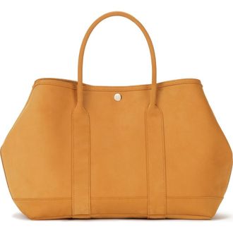 Ezra Arthur Audrey Velvet Leather Tote Bag in Honey at Nordstrom