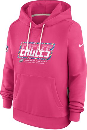 Nike Philadelphia Eagles Crucial Catch Standard Issue Nike Womens Dri-FIT NFL Pullover Hoodie in Pink | 03C368XZUR-F9R