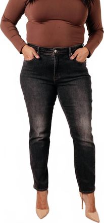 Judy Blue Mid Rise Control Top Slim Jeans In Washed Out Black
