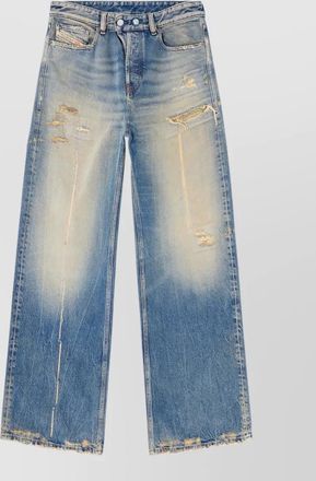 Diesel wide leg denim trousers distressed five pocket