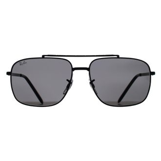 Ray-Ban Rectangle Unisex Polished Black Dark Grey RB3796 Metal - One Size