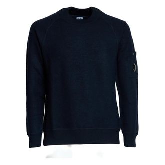 C.P. Company C.p. Company, Truien & Vesten, Heren, Blauw, L, Wol, Merino Wool Felted Crew Neck Knit
