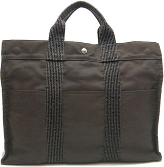 Hermès Gray Polyester Tote Bag (Pre-Owned)