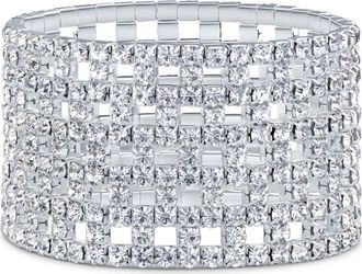 Jardin Crystal Stretch Bracelet in Clear Silver at Nordstrom Rack