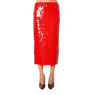 Isabelle Blanche Gonna Midi con Paillettes - - Skirts - Donna - Rosso - M