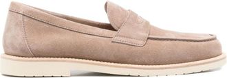 Brunello Cucinelli Beige Suede Loafers