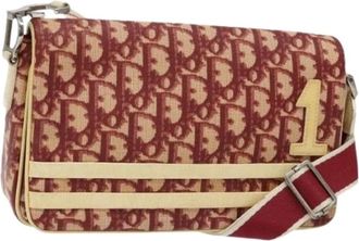 Dior Pre-owned Shoulder Bags, female, Red, Size: ONE SIZE Pre-owned Canvas Shoulder Bag