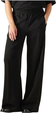 Catwalk Junkie Jogger Broek met Strass Detail - Dames - Wijde Broeken - Zwart - L - Polyester - Broeken