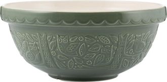 Mason Cash In The Forest Owl Size 18 Mixing Bowl, Dark Green, 2.85 Quart