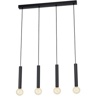 Eglo Lampadario A Sospensione Contemporaneo Cortenova Acciaio Nero 4 Luci E27