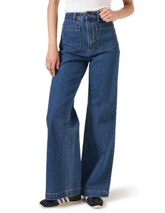 Rolla's Sailor Wide Leg Jeans In Eco Ruby Blue