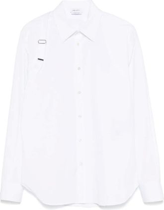 Alexander McQueen Overhemden, Heren, Wit, M, Witte Poplin Overhemd met Stijlvol Ontwerp