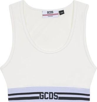 GCDS Stretch minitop - Dames - Tops zonder mouwen - Wit - 2XS - Tops