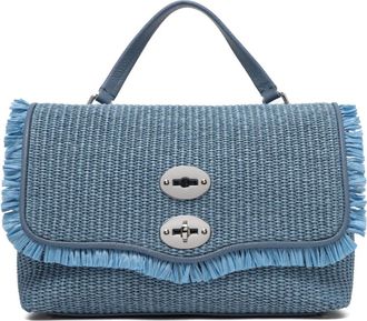 Zanellato Geweven Postina Tas met Franjes - Dames - Handtassen - Blauw - ONE Size - Tassen