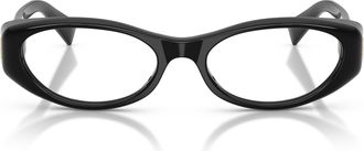 Miu Miu 0mu 03zv Oval-Frame Black Acetate Sunglasses